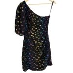 Shoshanna Ronnie Starry Night Black Rainbow Metallic Star One Shoulder Dress 6 Photo 3