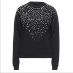 Ba&sh Cheek Noir Rhinestone Crewneck Sweatshirt, Black, Size M Photo 1