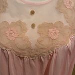 Vintage Sears Pink Nylon Nightgown 46/48 Lace Yoke Maxi Peignoir Style Size XL Photo 3
