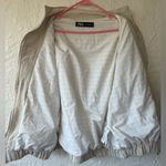 ZARA  oversized patchwork bomber style jacket, wool, linen blend; size XS - S Photo 7