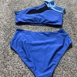 Herseas  Women's One Bow Shoulder Bikini Sets 2 Piece Ruched Swimsuit Elegant Bathing Photo 4