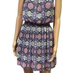 Olsenboye Sleeveless Geometric Print Cinched Waist Keyhole Back Dress Womens S Photo 0