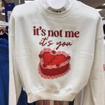 Humorous sarcastic Valentine’s Day crewneck sweatshirt red heart break up NWT SM White Photo 0