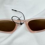 Retro Pink Horn Rimmed Sunglasses Semi Sheer Pink Frames Mod 50’s Cat Eye Photo 1