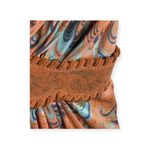 Sky ✽ Silk Plunging V Neck Corset + Stone Mini Dress ✽ Peach Print ✽ XS ✽ Celeb Pink Photo 5