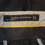 ZARA  Woman Cropped High Rise Dress Pants Navy Blue Size Small Photo 3