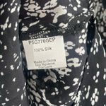 Parker Blouse Large Button Down Shirt 100% Silk Snakeskin Snake B&W Long Sleeve Photo 12