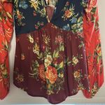 Farm Rio NWT Limited Edition RARE Floral Red and Blue Bell Sleeved Blouse Photo 4