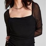 🆕 And Now This Puff Sleeve Ruched Bodysuit Black Size L Photo 0