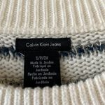 Calvin Klein Comfy Sweater White Crewneck Roomy Small Photo 5