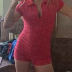 Amazon Hot Pink Collared Onesie Romper Photo 1