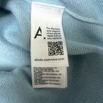 Allude Women Cashmere Polo Sweater Drop Shoulder Half Sleeve Baby Blue Large XL Photo 5