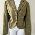 VINTAGE Bernard Zins Paris "Nina" Green Confetti Tweed Blazer Jacket Size 10 Photo 0