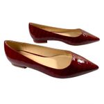Fashion to figure  Women’s 10 Wide Pointed Toe Slip On Ballet Flats Croc Burgundy Photo 1