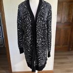 Lane Bryant Black Blue Open Front Cardigan Sweater Plus Size 18/20 Animal Print Photo 12