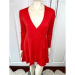 H&M Bright Red Faux Wrap Mini Dress w/ Ruffles Photo 5