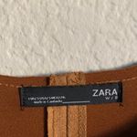 ZARA Brown Suede Fur Trench Coat Size Small Photo 1
