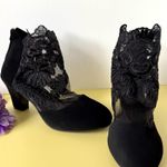 Black Embroidered Heels, Size 9 Photo 1