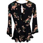 Urban Outfitters Pins & Needles floral keyhole back ruffled long sleeve size S Photo 3