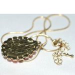 Source Unknown Glam Crystal Accent Pink Teardrop Red Glass Heart Gold Tone Snake 16" Necklace Photo 4