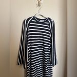 COS  Striped Knit Polo‎ Maxi Dress Size medium Black and White Photo 3