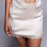 Princess Polly Mavie Satin Lace Mini Skirt Coquette Photo 0