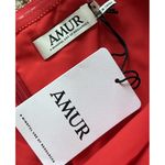 NEW Amur Mariana Rosewood Paisley Floral Strapless Cocktail Tiered Midi‎ Dress 6 Red Photo 4