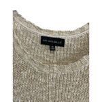 My Michelle  Sweater Knit Top Pleated Ruffle Hem Long Sleeve Boho Beige Gold‎ M Photo 3