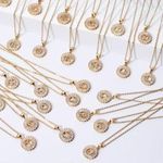 Gold Initial Crystal Sparkly Pendant Necklace A Photo 5