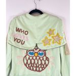 Joystick Dreamland Womens Hoodie Green Full Zip Embroidered Star Owl Y2K Medium Photo 12