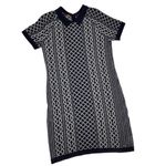 Tommy Hilfiger Navy & White Knit chain Sweater Dress Collar Size M wool Photo 3