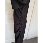 CHELSEA 28 Black Long Sleeves Mock Neck Ruched Bodycon Midi Dress Womens Sz (S) Photo 3