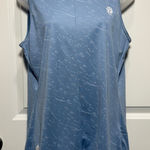 Adidas  Primeblue Sleeveless Mock Neck Golf Top Women L Light Blue Parley Ocean Photo 0