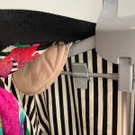 Vintage‎ white and black striped floral 100% silk jacket/cardigan size 10 Photo 3