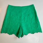 Draper James RSVP Embroidered Eyelet High Waist Scallop Hem Shorts Green Size 4 Photo 7
