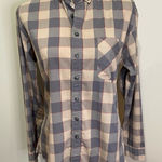 FRANK & OAK Long Sleeve Cotton Plaid Button‎ Down Shirt sz Medium Gray Photo 0