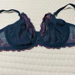 Wacoal 34DD Embrace Lace Blue Pink Floral Bra Underwire Unlined 65191 Photo 2
