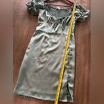 HYFVE  Milkmaid Thigh Slit Smocked Back Ruffle Satin Mini Dress size Large​​ Photo 10