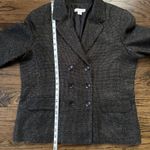 Coldwater Creek Blazer Tweed Double Breasted Career Jacket Black Tan Size 14 Photo 5