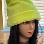 Handmade Lime Green Winter Knit Soft Fluffy Beanie Hat Photo 0