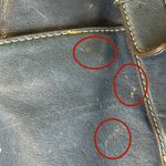 Michael Kors Navy Blue Leather Satchel Handbag with Gold-tone Hardware Photo 5