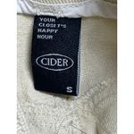 Cider  Women's Beige Cream Buckle Strap Pleated Frayed Mini A-Line Denim Skirt S Photo 3