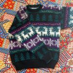 Vintage 90s Wool and Angora Reindeer Snowflake Ski Sweater Size M Size M Photo 1