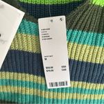 BDG  Striped Knit Sleeveless Hoodie NWT Sz Medium Green Photo 2