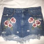 Free People Denim Floral Skirt Photo 0