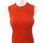 Gorman Women's Red Rib Knit Sleeveless Mock Neck Crop Sweater Vest Tank Top Sz 6 Photo 0