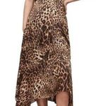 All Saints Gianna Kiku Leopard Animal Print Asymmetric Midi Dress Photo 0