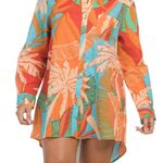 True Destinations Cotton Holiday Ocean Resort Swim Button Shirt Dress Tunic M Photo 0