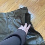 ZARA Genuine Leather Bermuda shorts Wide leg Culottes Pants Cropped Khaki Sz L Photo 3