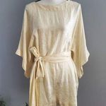 WARM 100% Silk Cream Floral Pattern Romper 2 Photo 0